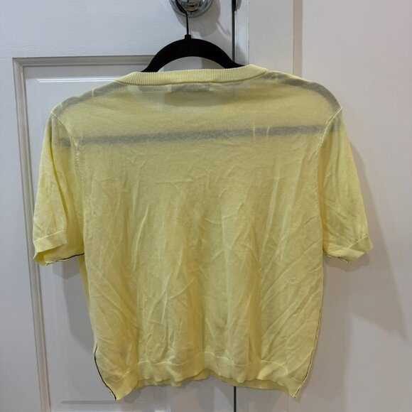 Zara Yellow Knit Short Sleeve Shirt - Picture 2 of 2